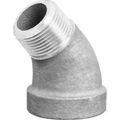 USA Sealing - Aluminum Pipe Fittings; Type: 45 Street Elbow ; Fitting Size: 1/2 x 1/2 ; End Connections: FNPT x MNPT ; Material Grade: Class 150 ; Pressure Rating (psi): 150 - Exact Industrial Supply