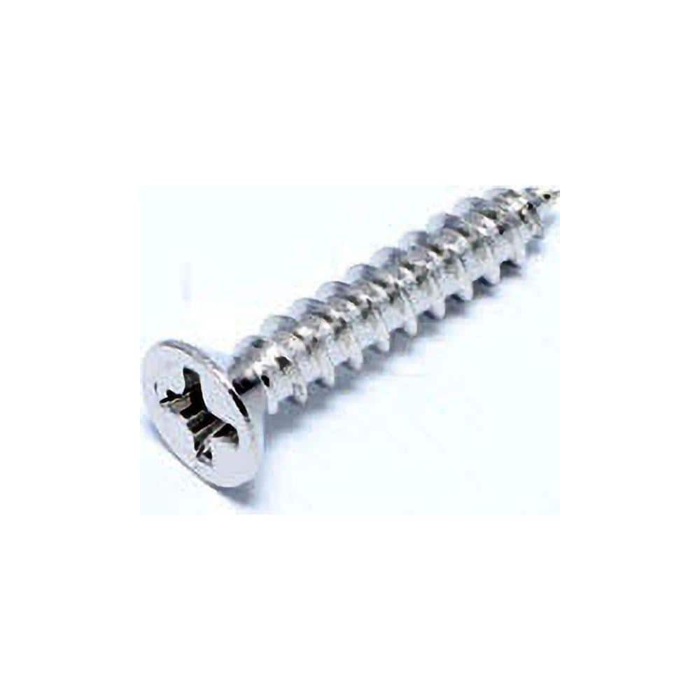 Machine Screw: #8 x 1-1/4″, Flat Head, Phillips Stainless Steel, NL-19 Finish, Grade 18-8, ANSI B18.6.3