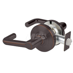 Lever Locksets; Type: Cylindrical Lock; Key Type: Keyless; Strike Type: Curved Lip Strike; Finish/Coating: Aged Bronze; Material: Metal; Material: Metal; Door Thickness: 1.75 in; Backset: 2.75 in; Cylinder Type: No Keyway; Minimum Order Quantity: Metal; M