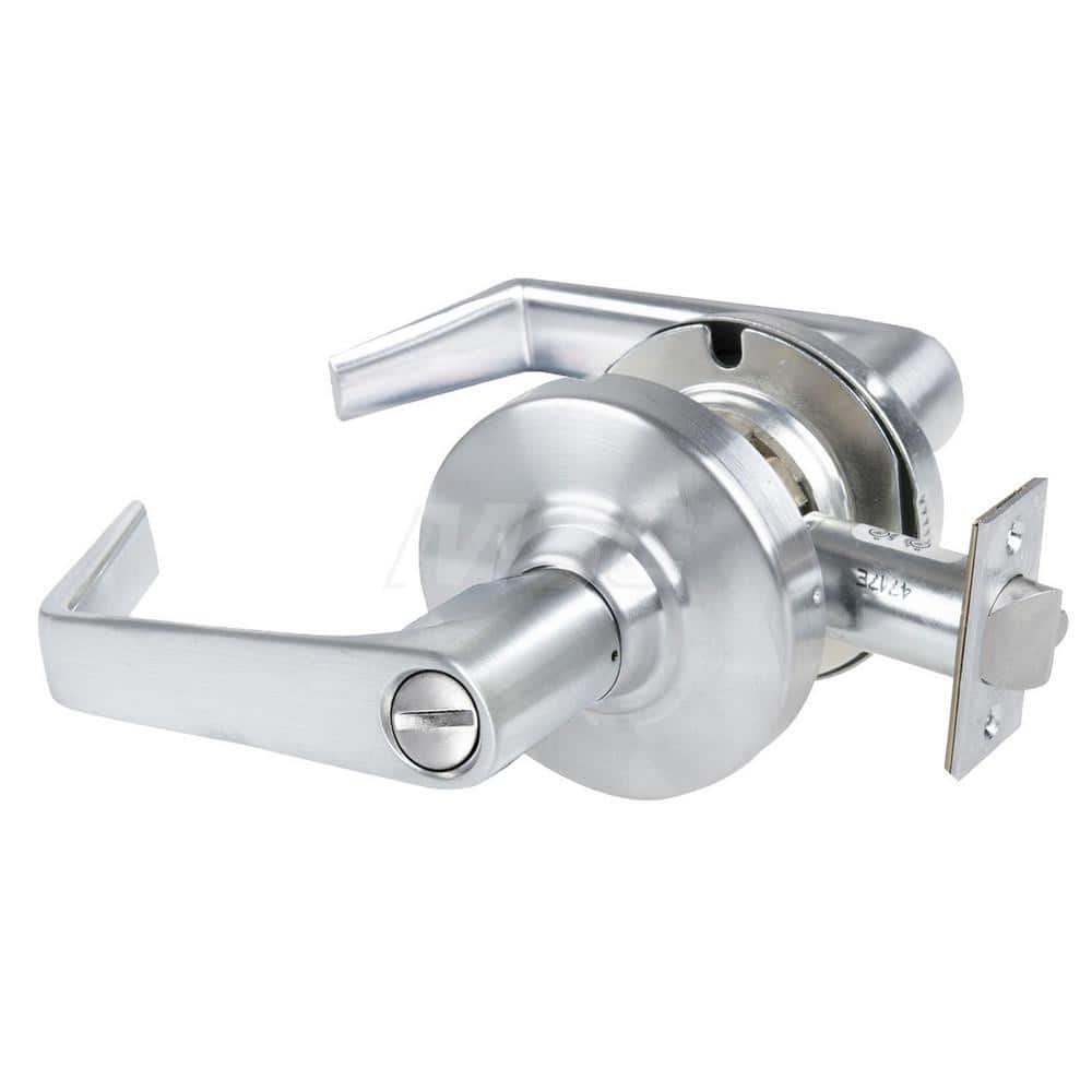 Lever Locksets; Type: Cylindrical Lock; Key Type: Keyless; Strike Type: Curved Lip Strike; Finish/Coating: Satin Chrome Antimicrobial; Material: Metal; Material: Metal; Door Thickness: 1.75 in; Backset: 2.75 in; Cylinder Type: No Keyway; Minimum Order Qua