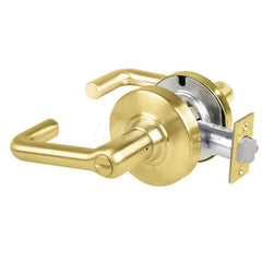 Lever Locksets; Type: Cylindrical Lock; Key Type: Keyless; Strike Type: Curved Lip Strike; Finish/Coating: Satin Brass; Material: Metal; Material: Metal; Door Thickness: 1.75 in; Backset: 2.75 in; Cylinder Type: No Keyway; Minimum Order Quantity: Metal; M