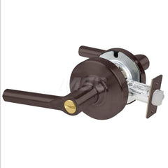 Lever Locksets; Type: Cylindrical Lock; Key Type: Keyless; Strike Type: Curved Lip Strike; Finish/Coating: Oil Rubbed Bronze; Material: Metal; Material: Metal; Door Thickness: 1.75 in; Backset: 2.75 in; Cylinder Type: No Keyway; Minimum Order Quantity: Me