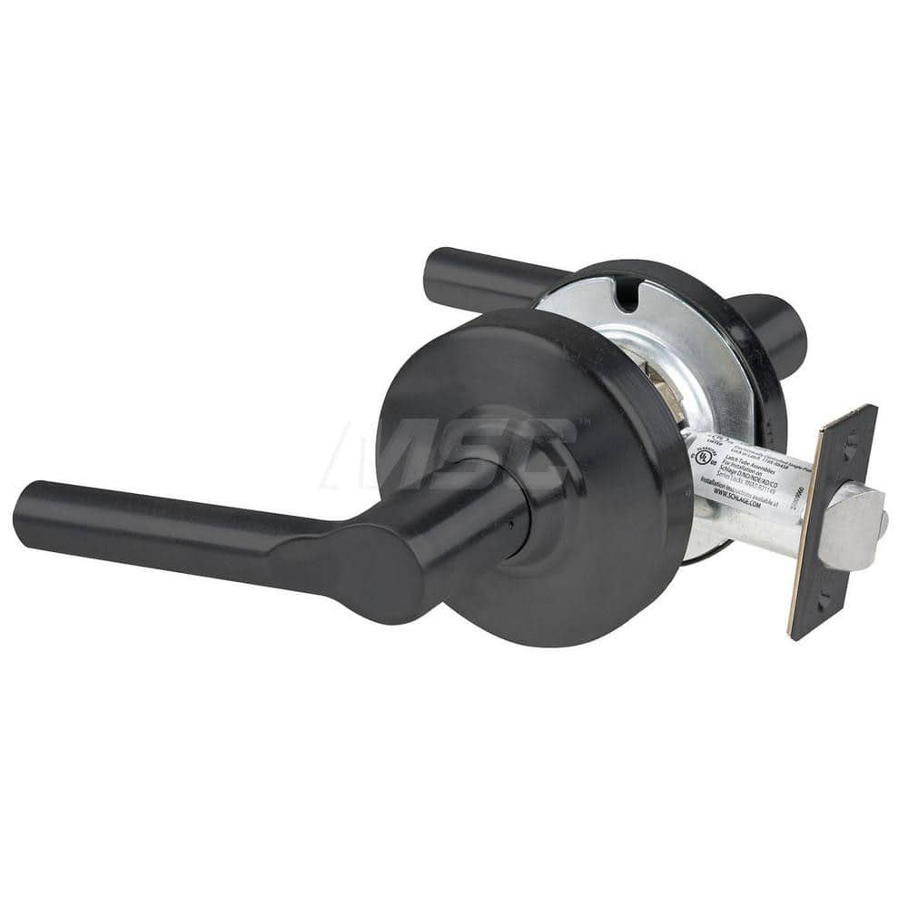 Lever Locksets; Type: Cylindrical Lock; Key Type: Keyless; Strike Type: Curved Lip Strike; Finish/Coating: Matte Black; Material: Metal; Material: Metal; Door Thickness: 1.75 in; Backset: 2.75 in; Cylinder Type: No Keyway; Minimum Order Quantity: Metal; M