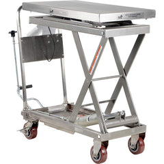 Vestil - Lifting Tables; Type: Scissor Cart ; Lift Style: Scissor ; Style: Foot Pump ; Load Capacity (Lb.): 500.000 ; Minimum Height (Inch): 14 ; Lift Height (Inch): 38 - Exact Industrial Supply