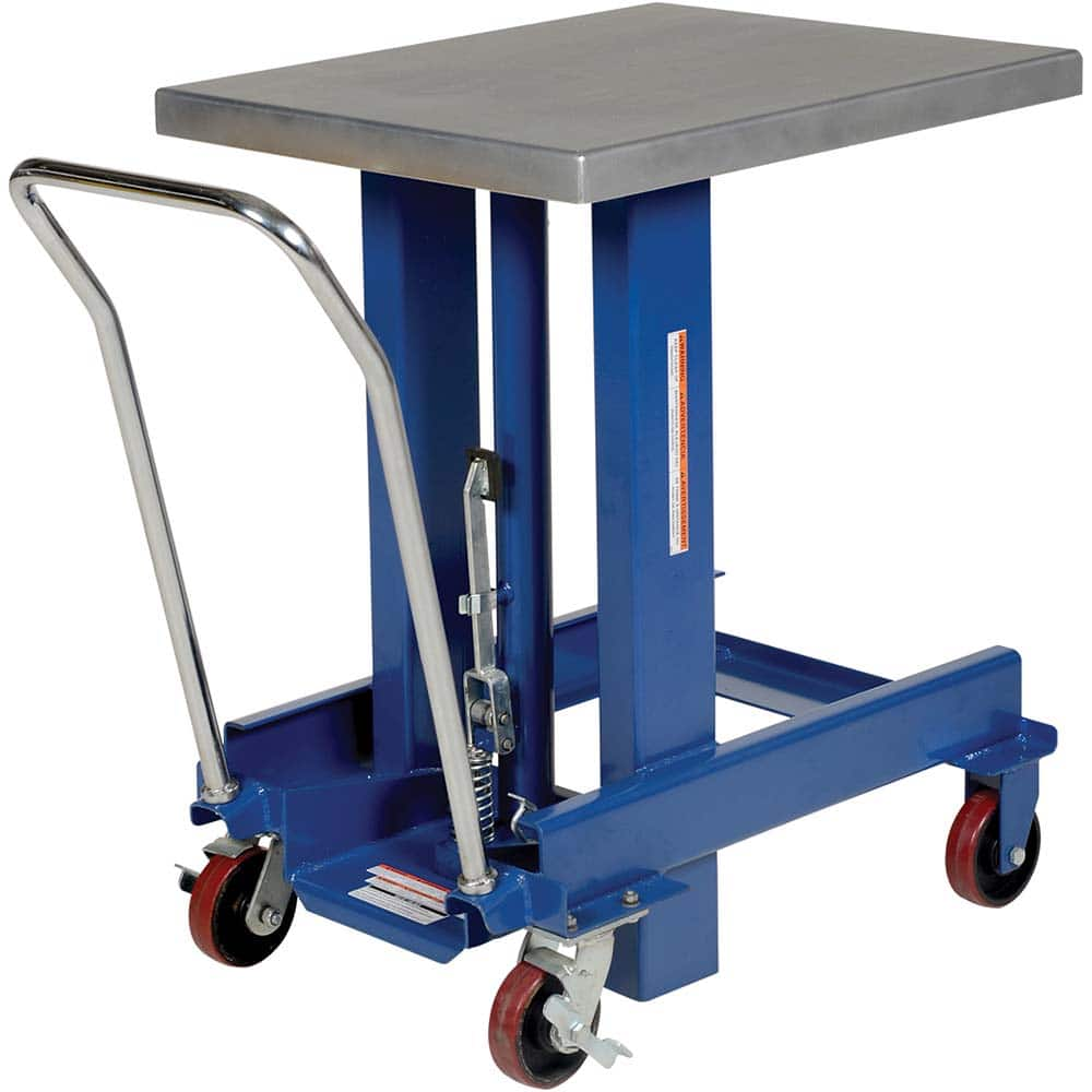 Vestil - Lifting Tables; Type: Lift Table ; Lift Style: Post ; Style: Foot Pump ; Load Capacity (Lb.): 2000.000 ; Minimum Height (Inch): 36-3/4 ; Lift Height (Inch): 60-3/4 - Exact Industrial Supply