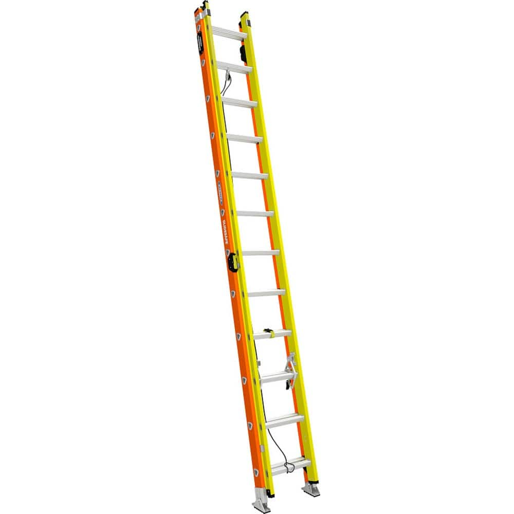 Werner - Extension Ladders; Type: Extension Ladder ; Height (Feet): 24.000 ; Material: Fiberglass ; Load Capacity (Lb.): 300.000 ; Industry Rating: Type IA ; Rung Type: Triangular - Exact Industrial Supply