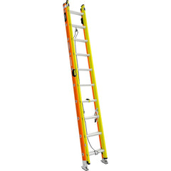 Werner - Extension Ladders; Type: Extension Ladder ; Height (Feet): 20.000 ; Material: Fiberglass ; Load Capacity (Lb.): 300.000 ; Industry Rating: Type IA ; Rung Type: Triangular - Exact Industrial Supply