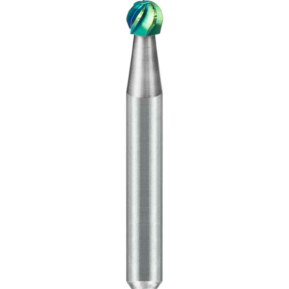 SGS Pro - SD-1, 1/4" Cut Diam, 1/4" Shank Length, NG6, Tungsten Carbide Ball Burr - Exact Industrial Supply