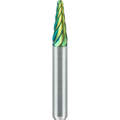 SGS Pro - SL-1, 1/4" Cut Diam, 1/4" Shank Length, NG6, Tungsten Carbide Taper Burr with Radius End - Exact Industrial Supply