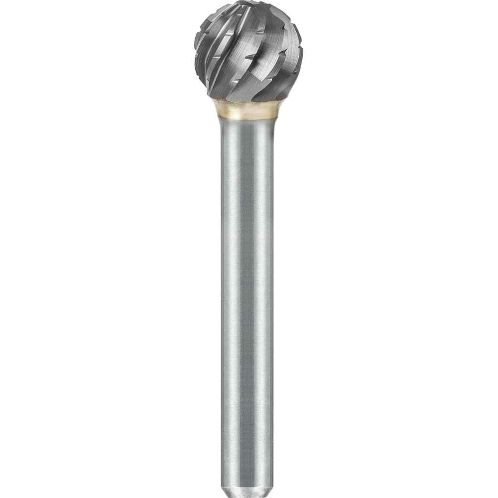 SGS Pro - SD-5, 1/2" Cut Diam, 1/4" Shank Length, NG6, Tungsten Carbide Ball Burr - Exact Industrial Supply