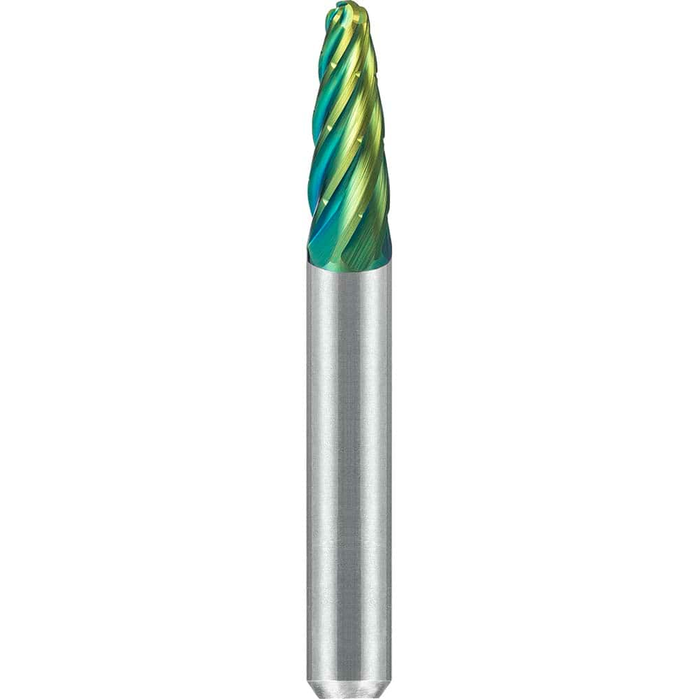 SGS Pro - SF-1, 1/4" Cut Diam, 1/4" Shank Length, NG6, Tungsten Carbide Tree Burr with Radius End - Exact Industrial Supply