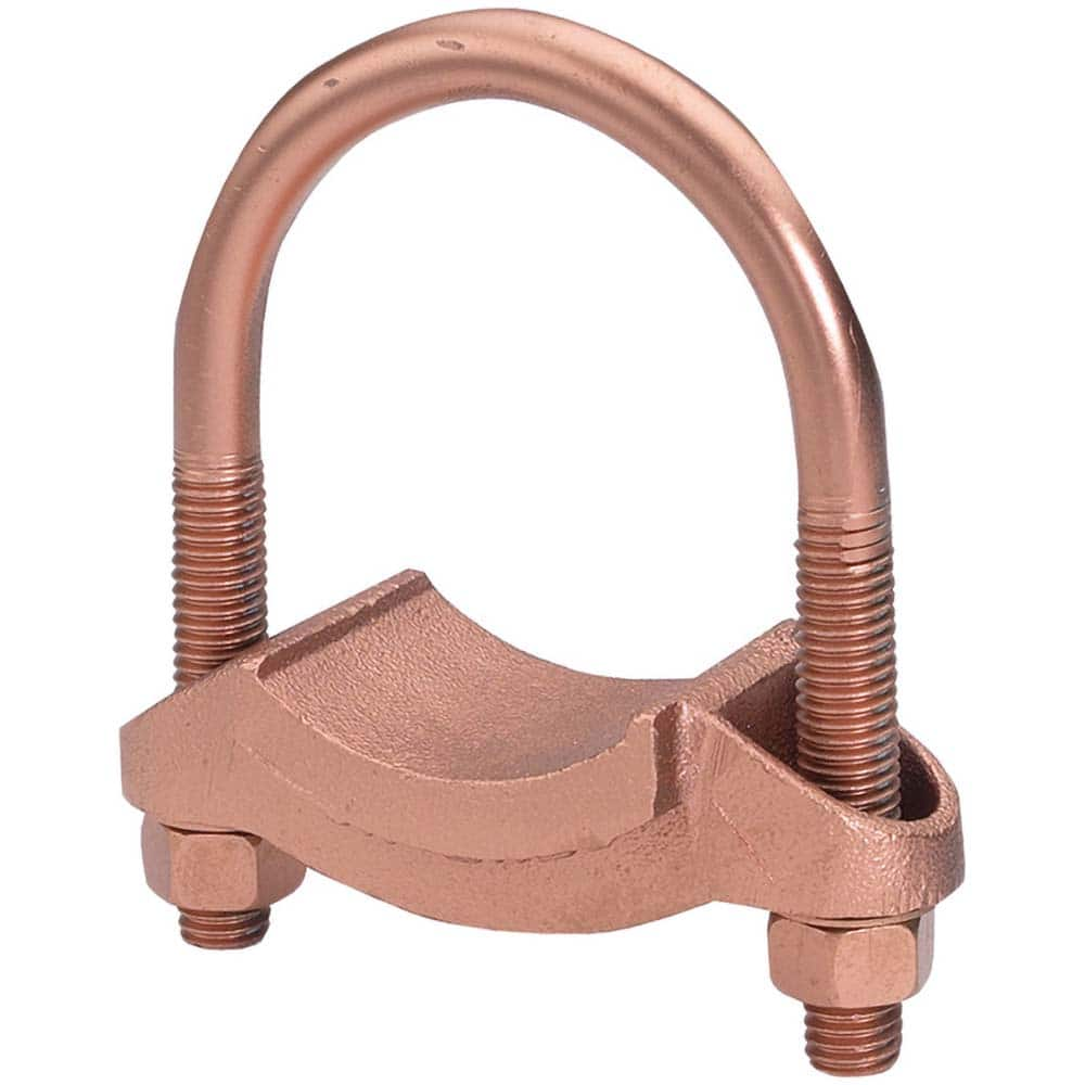 Burndy - Grounding Clamps; Clamp Type: Grounding Clamp ; Compatible Rod Diameter (Inch): 1-3/8-1-1/2 ; Maximum Compatible Pipe Size (Inch): 1-1/4 ; Overall Length (Inch): 3-1/2 ; Overall Length (Decimal Inch): 3-1/2 ; Material: Copper Alloy - Exact Industrial Supply