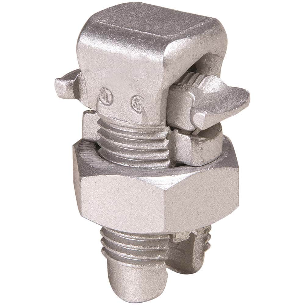 Burndy - Split Bolt Connectors; Connector Material: Aluminum ; Maximum Compatible Wire Size (AWG): 2/0 (Strand) ; Minimum Compatible Wire Size (AWG): 2 (Strand) ; Pressure Bar Material: Copper ; Compatible Wire Type: Aluminum; Copper ; Head Width (Decima - Exact Industrial Supply