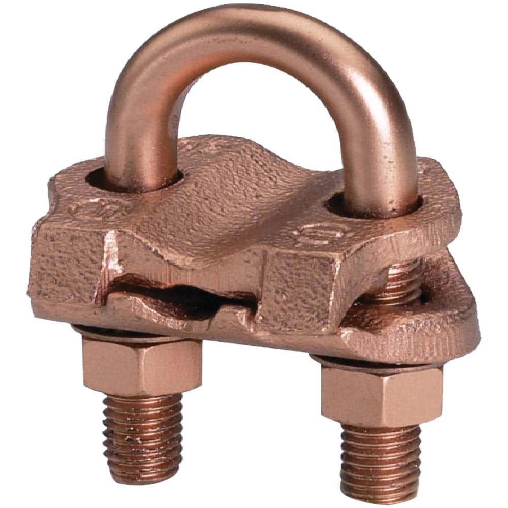 Burndy - Grounding Clamps; Clamp Type: Grounding Clamp ; Compatible Rod Diameter (Inch): 1-1/8-1-1/4 ; Maximum Compatible Pipe Size (Inch): 1 ; Compatible Wire Size (AWG): 2/0 ; Compatible Wire Size (kcmil): 250 ; Overall Length (Inch): 1.81 - Exact Industrial Supply