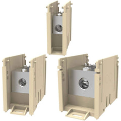 Burndy - Power Distribution Blocks; Amperage: 350 ; Number of Poles: 3 ; Number of Primary Connections: 2 ; Number of Secondary Connections: 6 ; Voltage: 600 ; Primary Wire Range: 14-2/0 AWG - Exact Industrial Supply