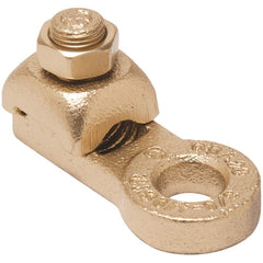 Burndy - Ring Terminals; Terminal Type: Rectangle ; Insulation Type: NonInsulated ; Connection Type: Lug ; Compatible Wire Size (AWG): 8-4 (Strand) ; Stud Size (Inch): 3/8 ; Color: Copper - Exact Industrial Supply