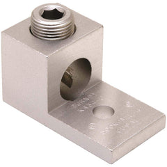 Burndy - Ring Terminals; Terminal Type: Rectangle ; Insulation Type: NonInsulated ; Connection Type: Lug ; Compatible Wire Size (AWG): 6-2/0 (Strand) ; Stud Size (Inch): 1/4 ; Color: Copper - Exact Industrial Supply