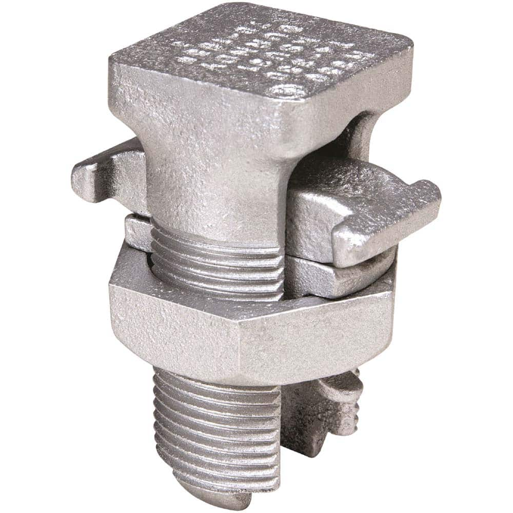 Burndy - Split Bolt Connectors; Connector Material: Copper ; Maximum Compatible Wire Size (AWG): 4/0 ; Maximum Compatible Wire Size (kcmil): 350 ; Minimum Compatible Wire Size (AWG): 1/0 (Strand) ; Minimum Compatible Wire Size (kcmil): 250 ; Pressure Bar - Exact Industrial Supply