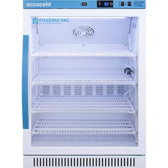 Accucold - Laboratory Refrigerators and Freezers; Type: Pharmacy, Medical-Laboratory Refrigerator ; Volume Capacity: 6 Cu. Ft. ; Minimum Temperature (C): 2.00 ; Maximum Temperature (C): 8.00 ; Width (Inch): 23.38 ; Depth (Inch): 24.38 - Exact Industrial Supply