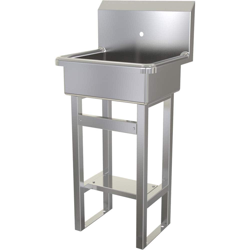 SANI-LAV - Sinks; Type: Floor Mounted Wash Sink ; Outside Length: 20 (Inch); Outside Width: 17-1/2 (Inch); Outside Height: 43-1/2 (Inch); Inside Length: 17 (Inch); Inside Width: 14 (Inch) - Exact Industrial Supply