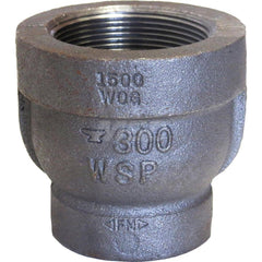 Black Reducing Coupling: 3 x 1-1/2″, 300 psi, Threaded Malleable Iron, Black Finish, Class 300