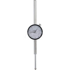 Dial Drop Indicator: 0 to 2″ Range, 0-100 Dial Reading, 0.001″ Graduation 0.1″ per Revolution, Flat Back,  ±0.003″ Accuracy