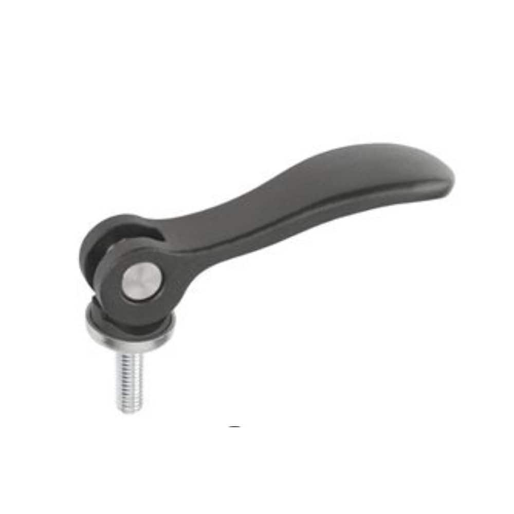 Clamp Cam Levers; Type: Adjustable External Thread Cam Lever; Hole Diameter (Inch): 0.4300; Hole Diameter (mm): 0.4300; Hole Center to Lever End (Decimal Inch): 3.7800; Overall Width (Decimal Inch): 1.3100; Travel (Decimal Inch): 0.0600; Material: Stainle