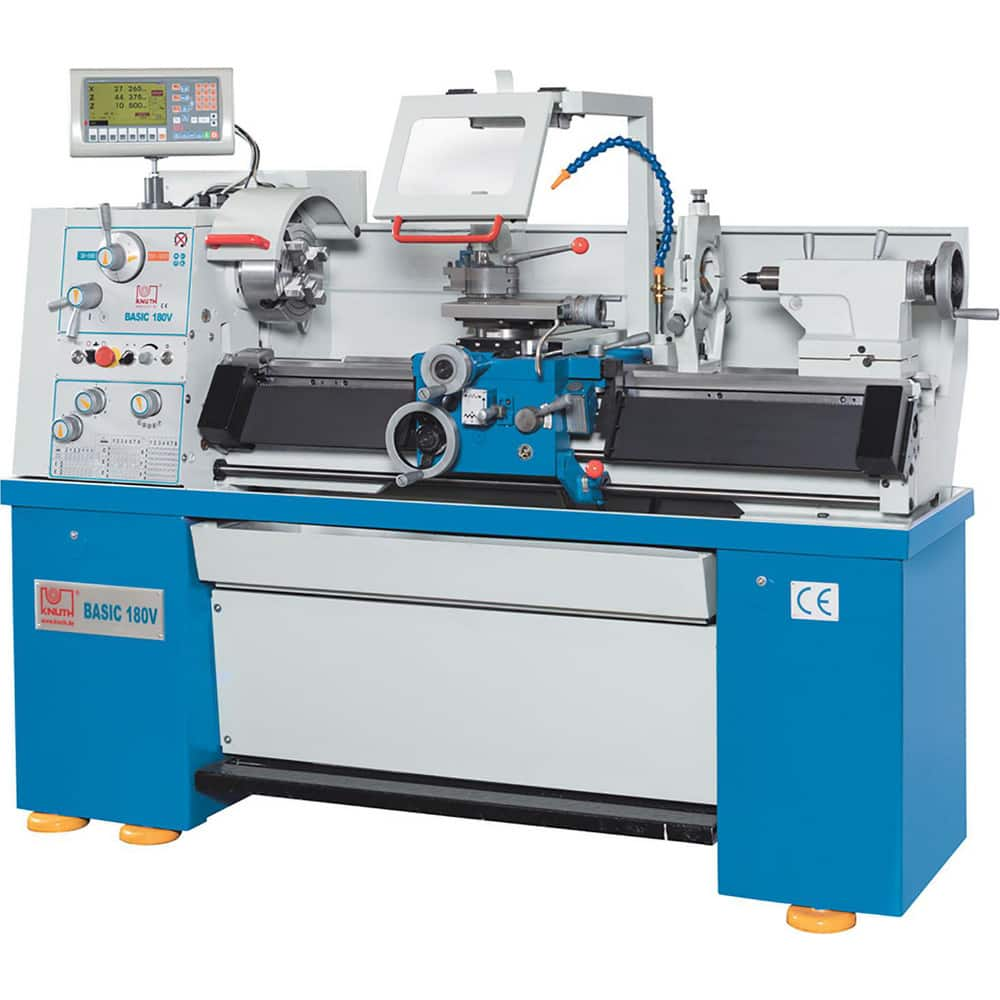 Bench, Engine & Toolroom Lathes; Horse Power: 5; Phase: 3; Spindle Speed Control: Variable; Frequency; Bed Width: 8 in; Distance Between Centers: 39.37 in; Cross Slide Travel: 7 in; Gap Length: 8 in; Swing: 14 in; Spindle Bore Diameter: 1 in; Minimum Spin