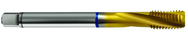 M6x0.50 6H 3-Flute Cobalt Blue Ring Semi-Bottoming 15 degree Spiral Flute Tap-TiN - Caliber Tooling