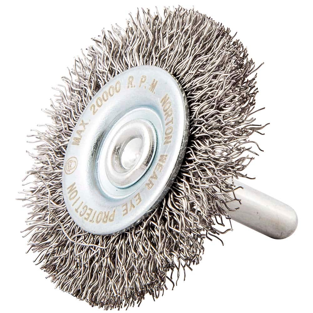 Norton - 2" OD, Crimped Carbon Wheel Brush - Caliber Tooling