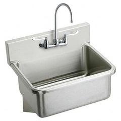 ELKAY - Stainless Steel Sinks Type: Hand Sink Wall Mount w/Manual Faucet Outside Length: 25 (Inch) - Caliber Tooling