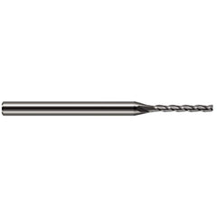 Square End Mill: 1/32'' Dia, 7/32'' LOC, 1/8'' Shank Dia, 2-1/2'' OAL, 3 Flutes, Solid Carbide Single End, Uncoated, 30 ° Helix, RH Cut, RH Flute