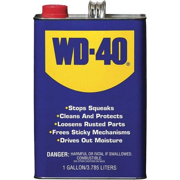 WD-40 - 1 Gal Multi-Use Product - Bulk, Liquid, Stop Squeaks, Removes & Protects, Loosens Rusted Parts, Free Sticky Mechanisms, Drives Out Moisture - Caliber Tooling