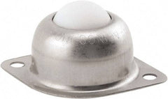 Hudson Bearing - 1 Inch Diameter, Oval, Nylon Ball Transfer - 1.1875 Inch Mount Height, 75 Lb. Capacity - Caliber Tooling