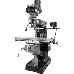 Jet - 9" Table Width x 49" Table Length, Variable Speed Pulley Control, 3 Phase Knee Milling Machine - R8 Spindle Taper, 3 hp - Caliber Tooling
