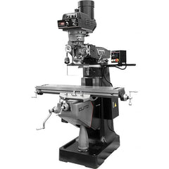 Jet - 9" Table Width x 49" Table Length, Electronic Variable Speed Control, 3 Phase Knee Milling Machine - R8 Spindle Taper, 3 hp - Caliber Tooling