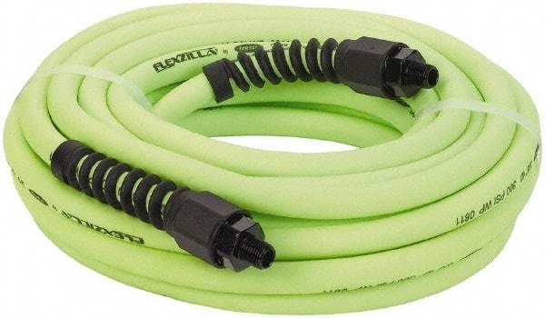 Legacy - 3/8" ID x 0.61" OD 35' Long Multipurpose Air Hose - MNPT x MNPT Ends, 300 Working psi, 150°, 1/4" Fitting, Green - Caliber Tooling