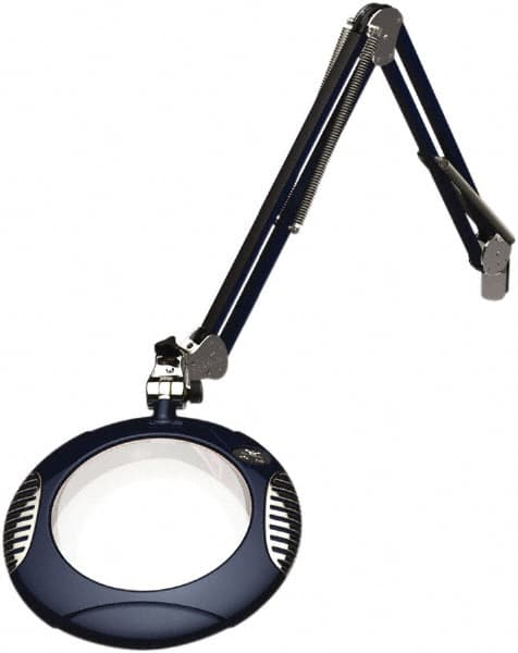 O.C. White - 43 Inch, Spring Suspension, Clamp on, LED, Spectre Blue, Magnifying Task Light - 8 Watt, 7.5 and 15 Volt, 2x Magnification, 5-1/4 Inch Wide, 7-1/2 Inch Long - Caliber Tooling