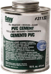 Oatey - 16 oz All-Purpose Medium Bodied Cement - Clear, Use with PVC - Caliber Tooling