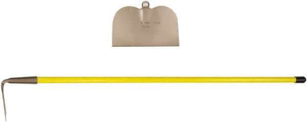 Ampco - 5" High x 8" Wide Square Aluminum Hoe - 55" Long Fiberglass Straight Handle - Caliber Tooling