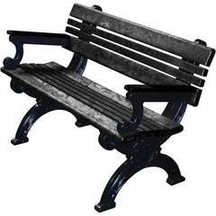 Vestil - 4' Long x 26-3/4" Wide, Recycled Plastic Bench Seat - Caliber Tooling