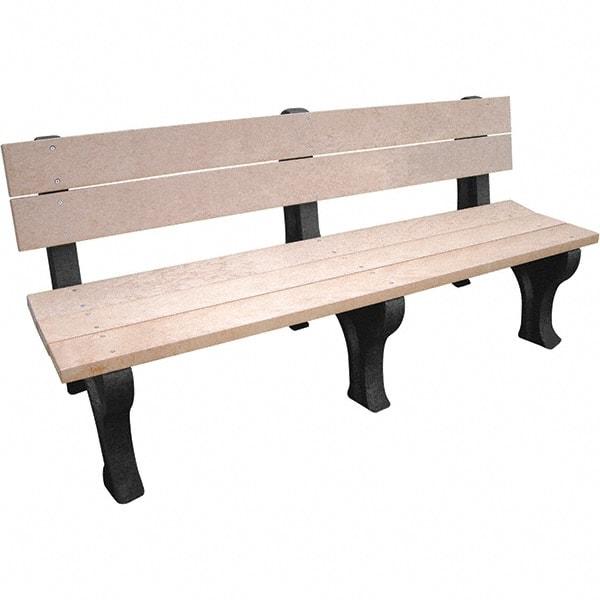 Vestil - 6' Long x 26-1/4" Wide, Recycled Plastic Bench Seat - Caliber Tooling