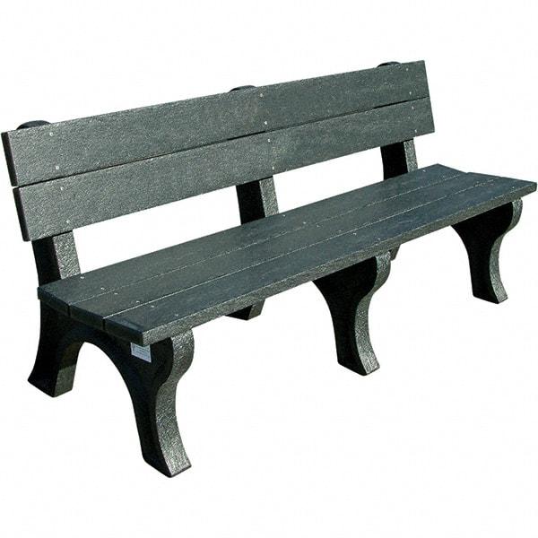 Vestil - 6' Long x 26-1/4" Wide, Recycled Plastic Bench Seat - Caliber Tooling