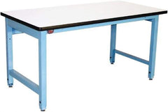 Proline - No Drawers, Work Bench - 5,000 Lb Capacity, Static Dissipative Top, Light Blue, 36" Wide x 30" High x 72" Long - Caliber Tooling