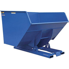 Vestil - 6,000 Lb Load Capacity, 5 Cu Yd, Steel Self-Dumping Hopper - 90" Wide x 79-3/8" Long x 64-3/8" High, Blue - Caliber Tooling