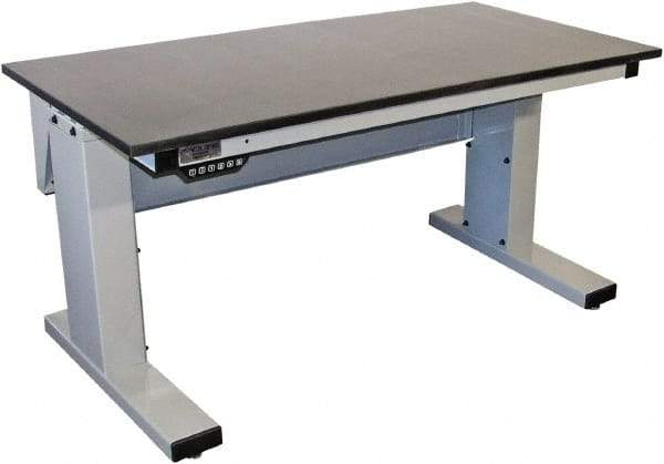 Proline - No Drawers, Work Bench - 1,000 Lb Capacity, Epoxy Resin Top, Light Gray, 30" Wide x 30-1/2" High x 72" Long - Caliber Tooling