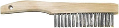 Hyde Tools - Wire Surface Preparation Brush - 1.062" Bristle Length, 4" Wide, Wood Handle - Caliber Tooling