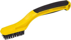 Hyde Tools - Nylon Surface Preparation Wire Brush - 1.062" Bristle Length, 2-1/4" Wide, Plastic Overmold Handle - Caliber Tooling