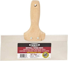 Hyde Tools - 10" Wide Flexible Blade Stainless Steel Joint Knife - Flexible, Hardwood Handle - Caliber Tooling