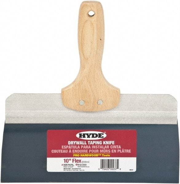 Hyde Tools - 10" Wide Flexible Blade Steel Joint Knife - Flexible, Hardwood Handle - Caliber Tooling